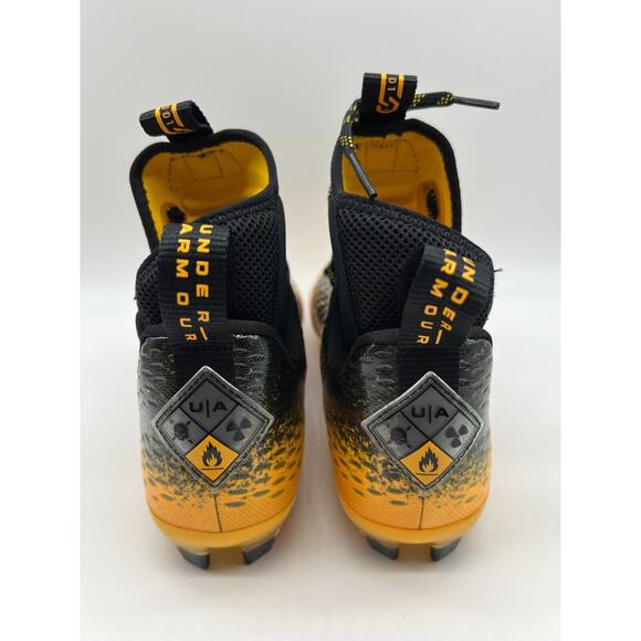 Under Armour Spotlight Lux 3026576-001 Yellow Black Football Cleats Men's Size 9 - Picture 10 of 12